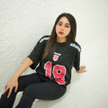 CHICAGO 18 BLACK- PRINTED DROP SHOULDER