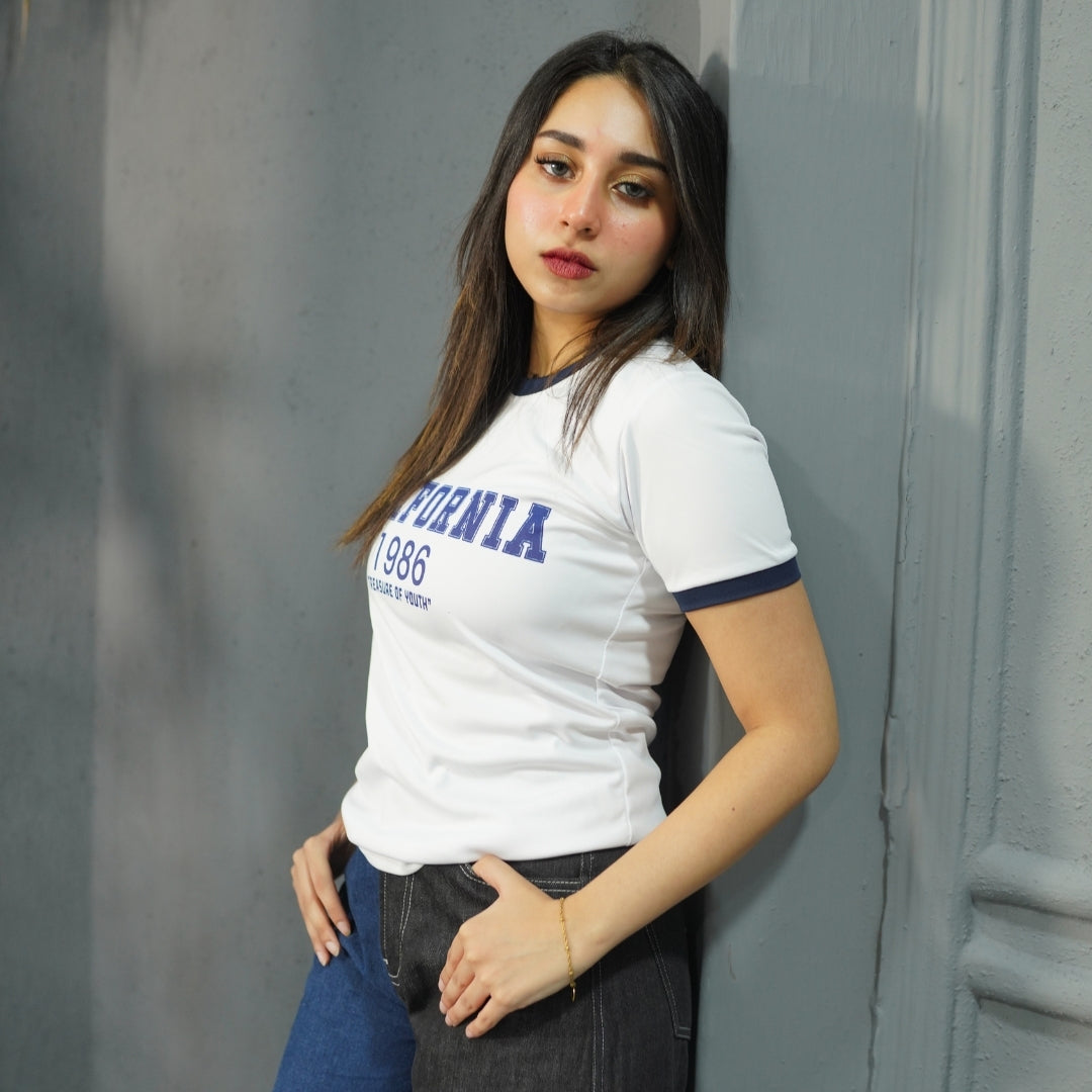 CALIFORNIA WHITE-PRINTED TSHIRT