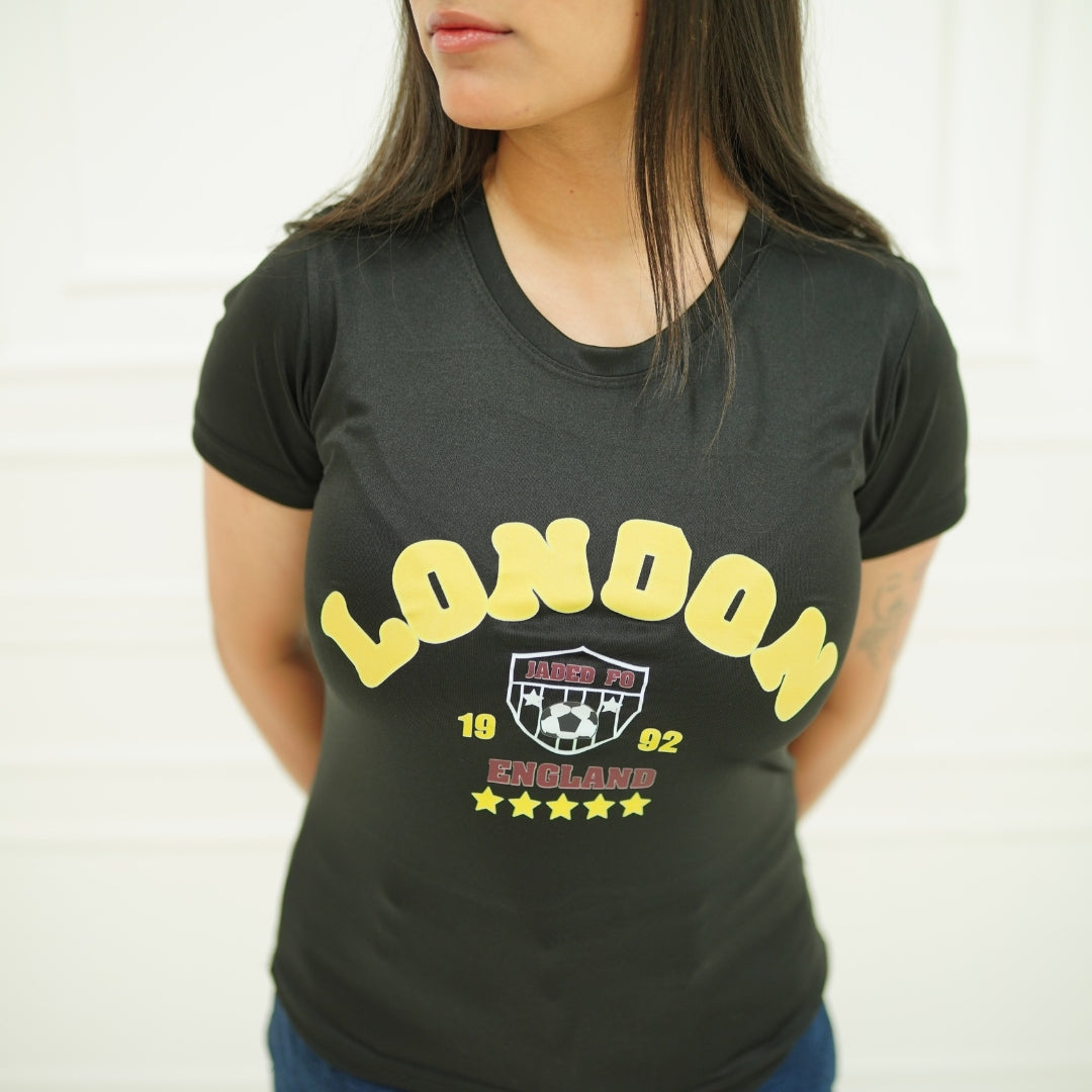 LONDON BLACK-PRINTED TSHIRT