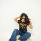 CHERRY BLACK-PRINTED TSHIRT