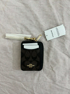 Coach Zip Card Case in Signature Canvas