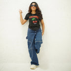 CHERRY BLACK-PRINTED TSHIRT