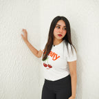 CHERRY WHITE-PRINTED TSHIRT