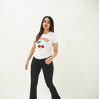 CHERRY WHITE-PRINTED TSHIRT