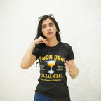 LEMON DROP SOCIAL CLUB BLACK-PRINTED TSHIRT