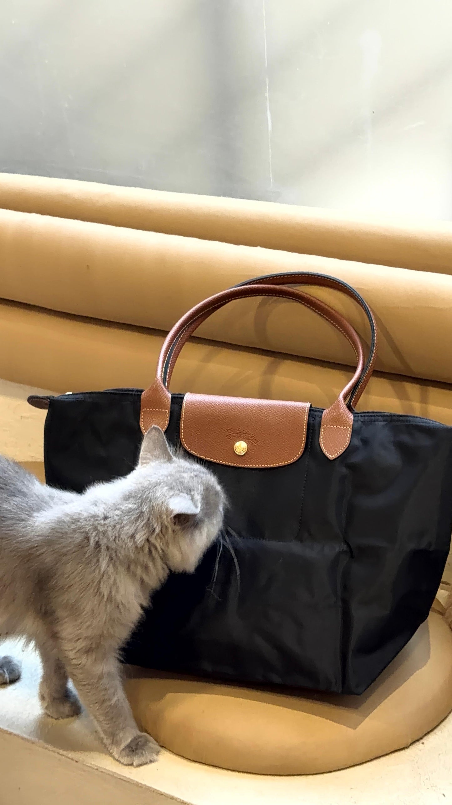 Longchamp Tote LARGE - Black (WITH BRAND LOGO)