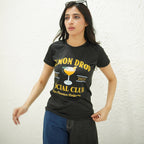 LEMON DROP SOCIAL CLUB BLACK-PRINTED TSHIRT