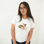 DEER WHITE-PRINTED TSHIRT