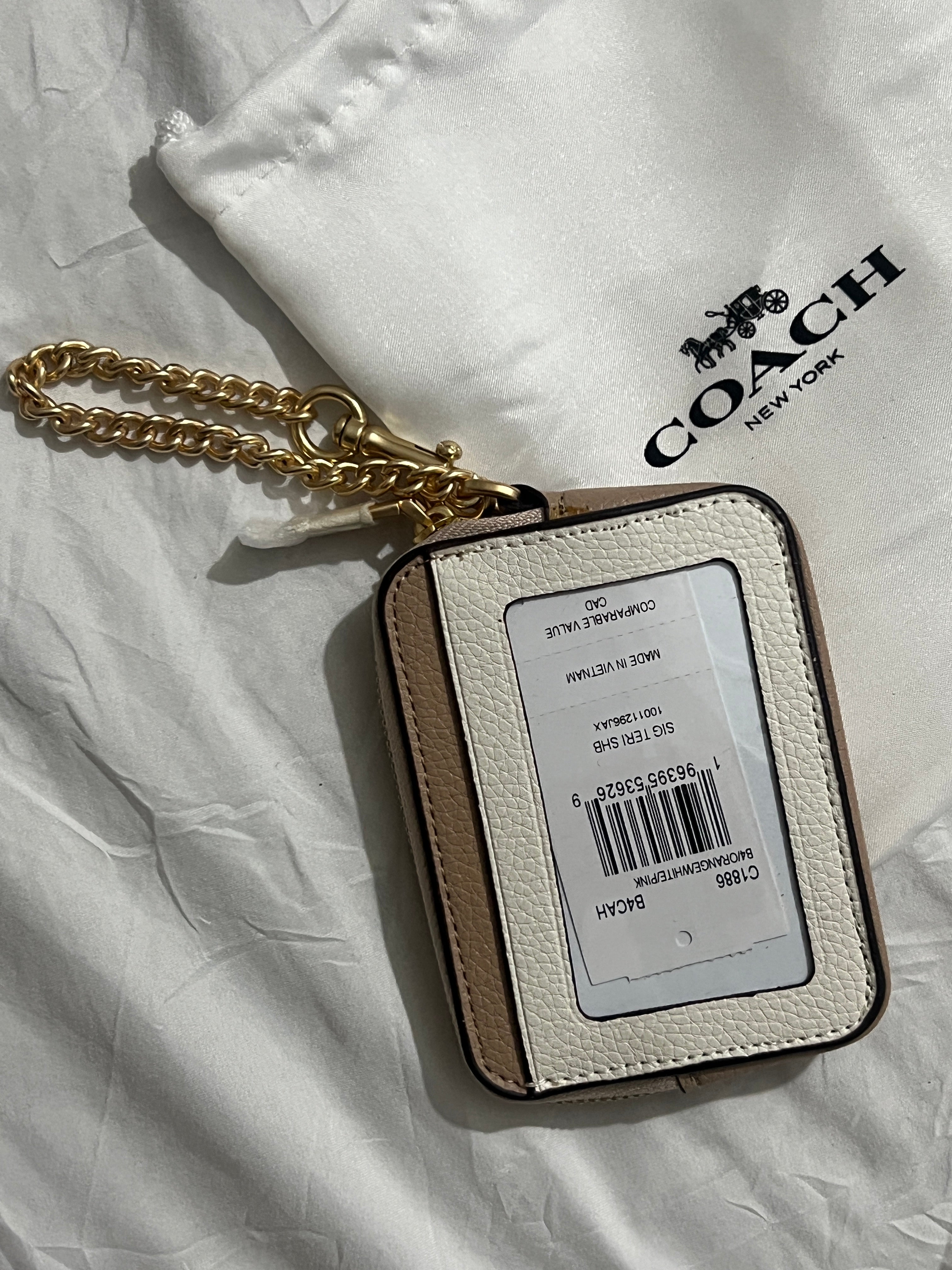Coach Signature Canvas with Orange Off White Trim