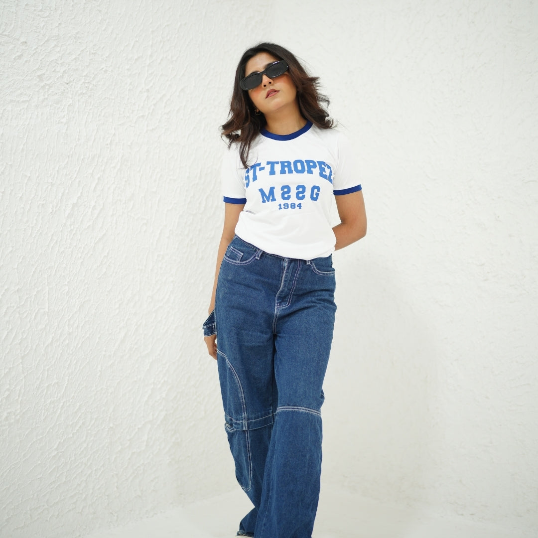 ST - TROPEZ WHITE-PRINTED TSHIRT