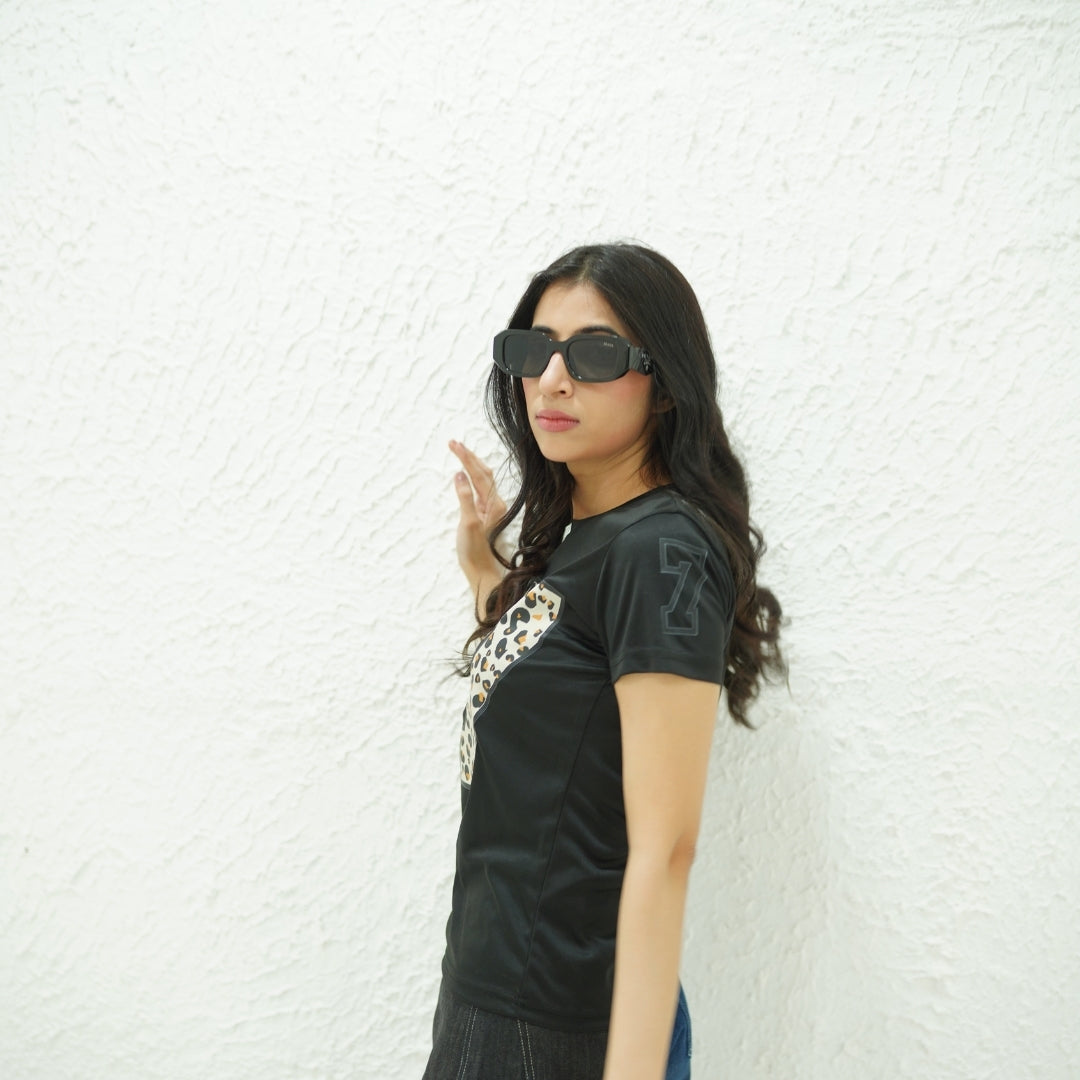 77 BLACK- PRINTED TSHIRT