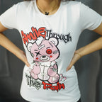 SMILE THROUGH WHITE- PRINTED TSHIRT