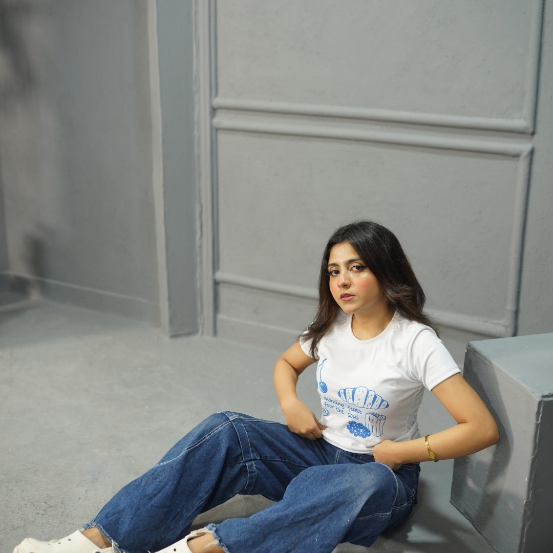 MORNING FEAST WHITE- PRINTED TSHIRT