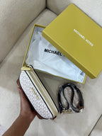 MK Inspired Crossbody Bag / White (With Long Strap, Dust Bag & Box)