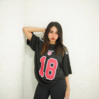 CHICAGO 18 BLACK- PRINTED DROP SHOULDER