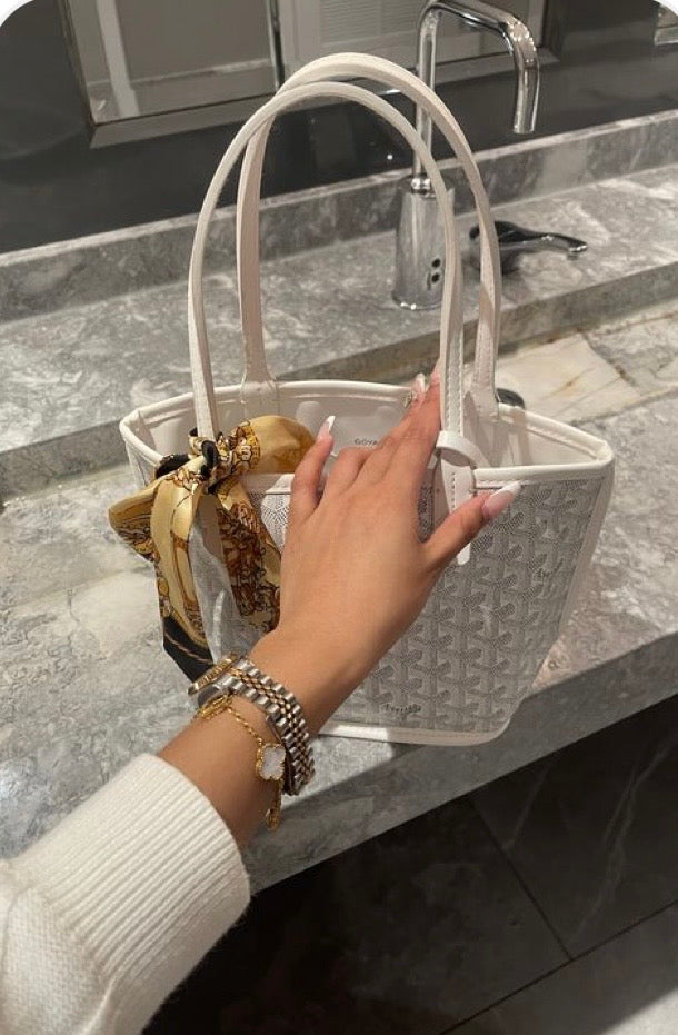 Goyard Tote Bag - Mini White (With Pouch)