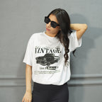 VINTAGE WHITE- PRINTED DROP SHOULDER