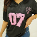 UN 07 BLACK- PRINTED DROP SHOULDER