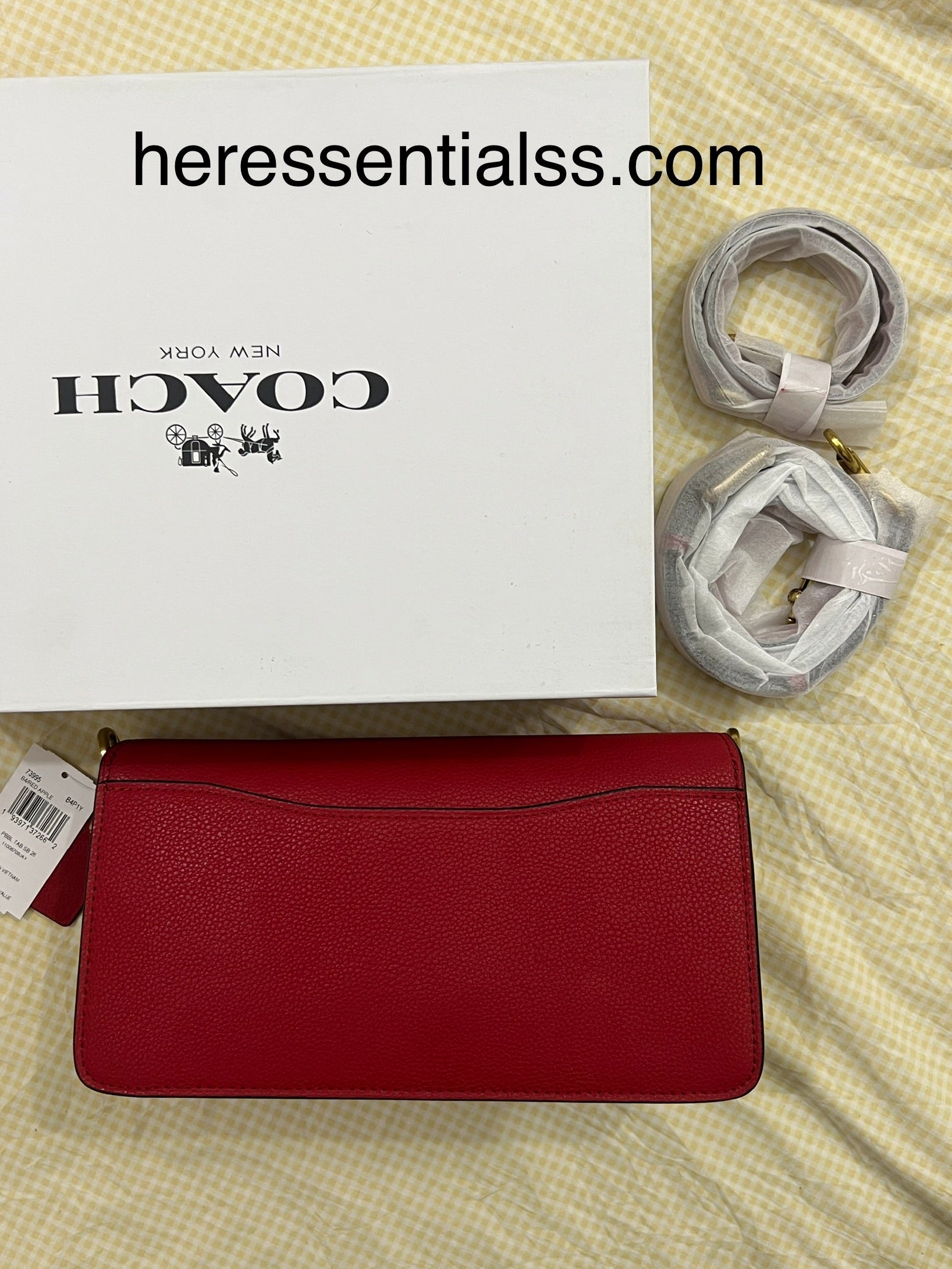 RED COACH TAB 26 BAG (WITH STRAPS & BOX)