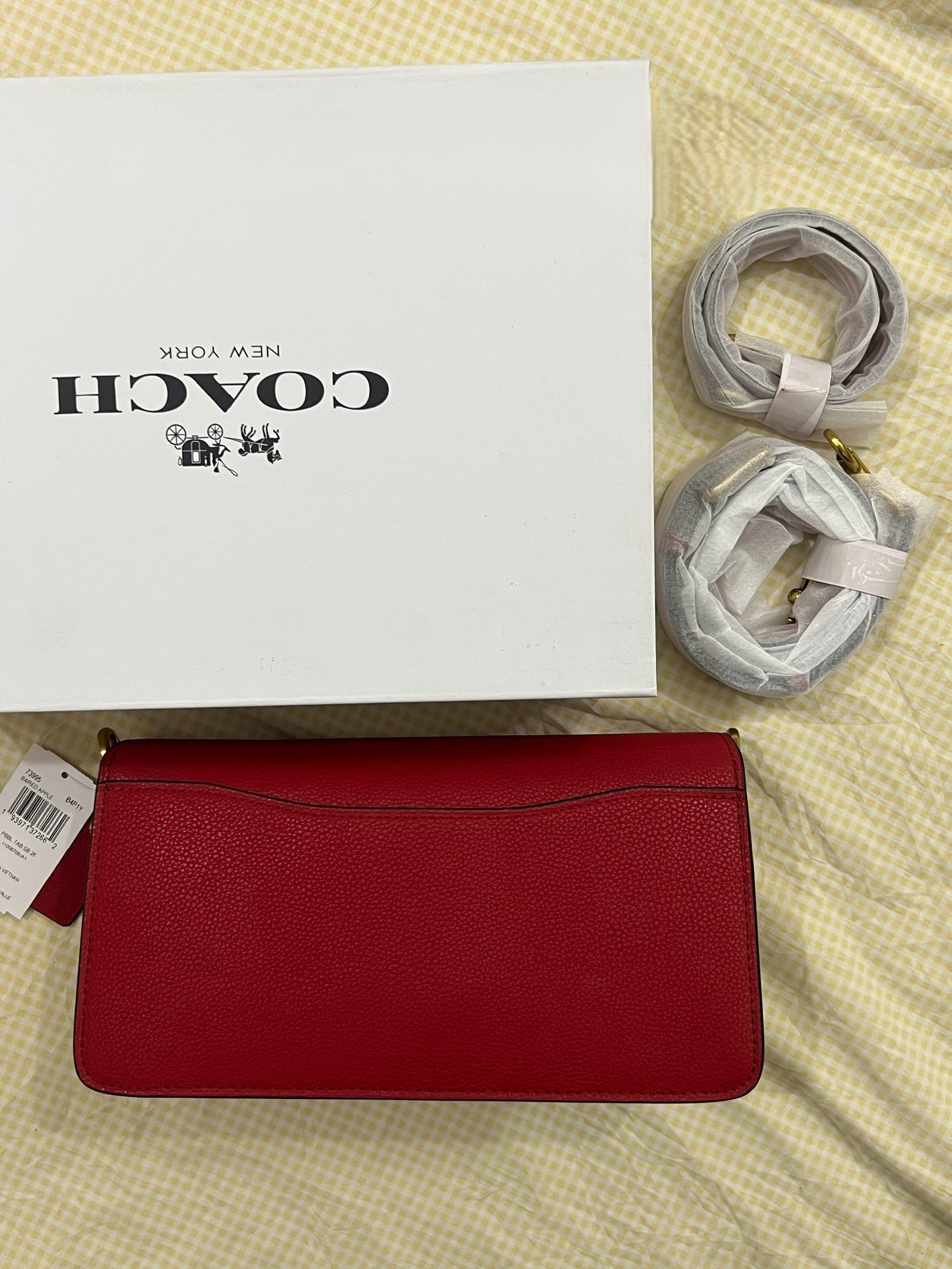 RED COACH TAB 26 BAG (WITH STRAPS & BOX)