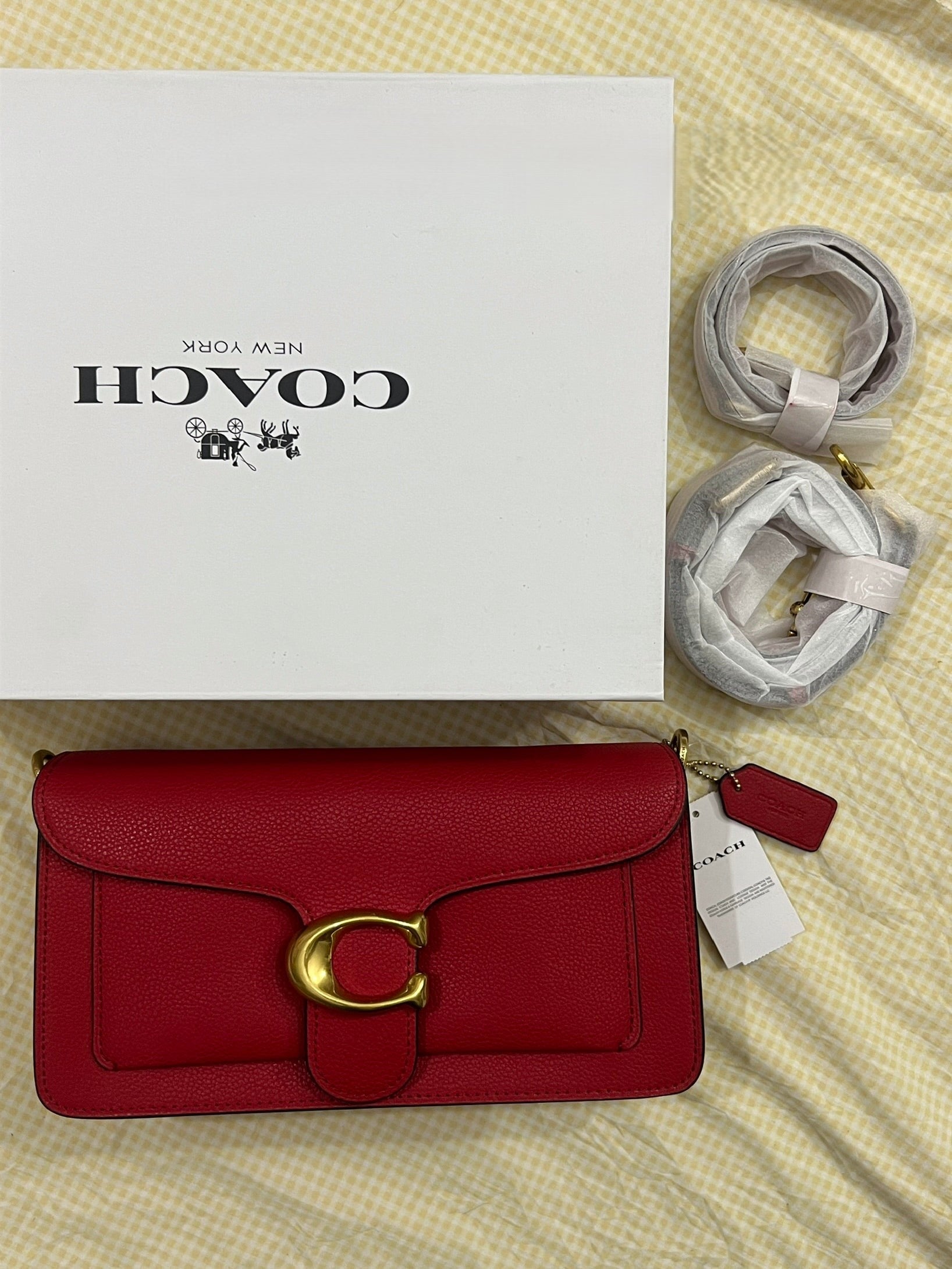 RED COACH TAB 26 BAG (WITH STRAPS & BOX)