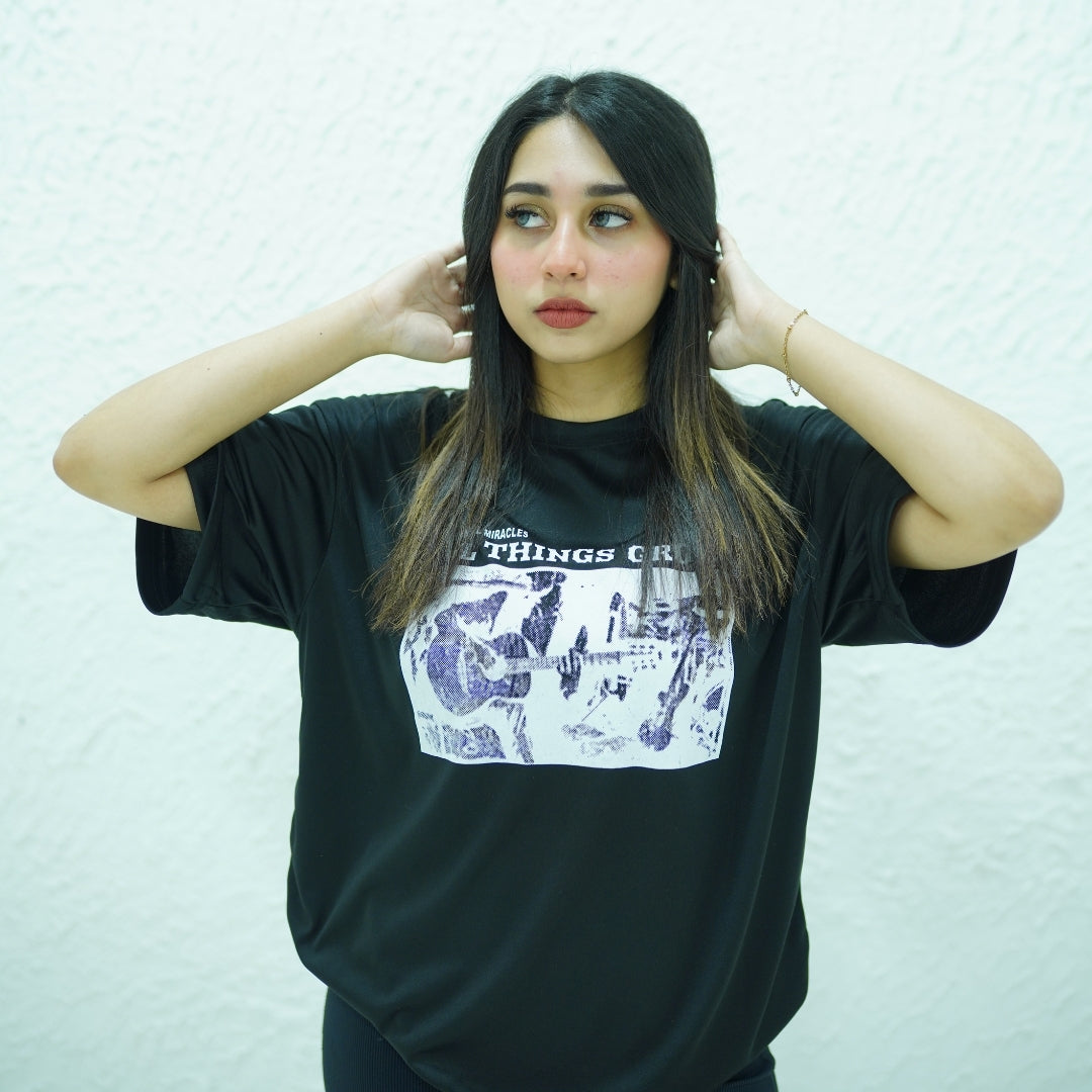 MINIMALIST BLACK- PRINTED DROP SHOULDER