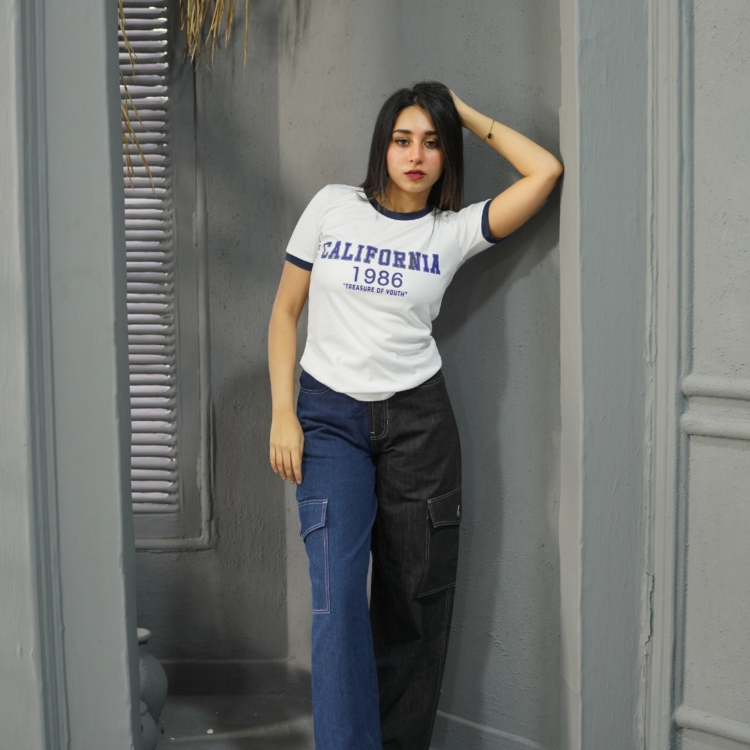 CALIFORNIA WHITE-PRINTED TSHIRT