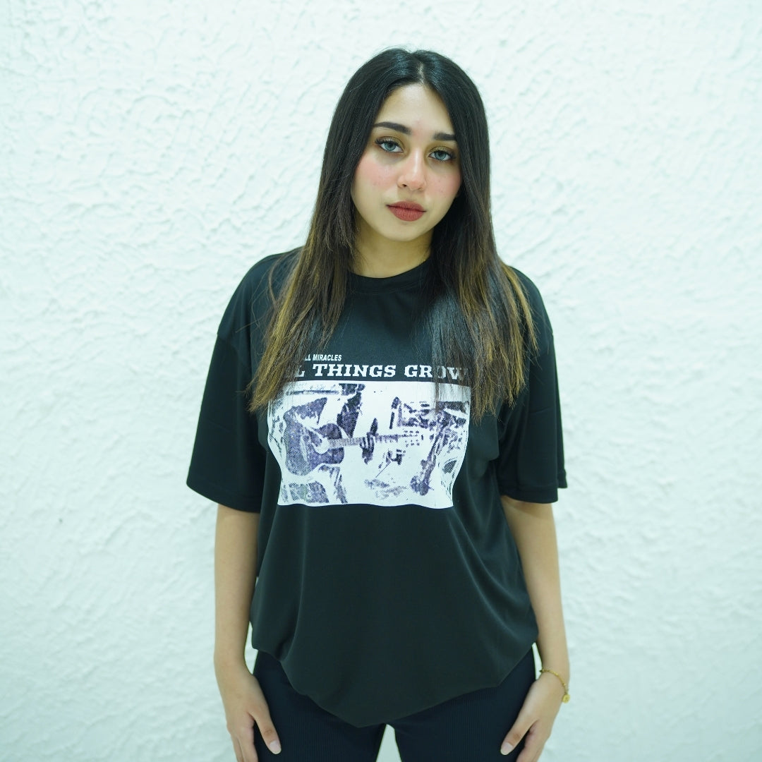 MINIMALIST BLACK- PRINTED DROP SHOULDER