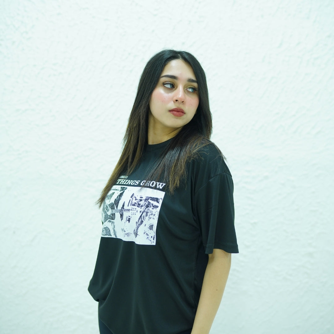 MINIMALIST BLACK- PRINTED DROP SHOULDER