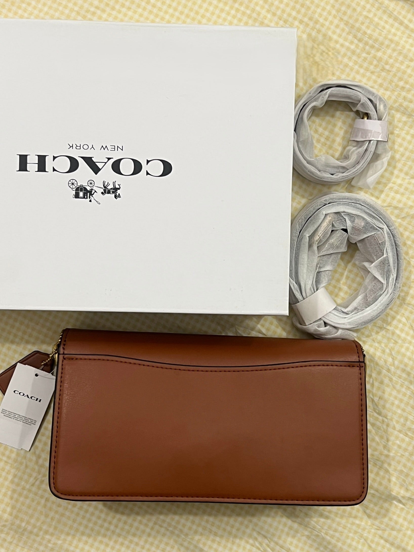 BROWN SIGNATURE COACH TAB 26 BAG (WITH STRAPS & BOX)