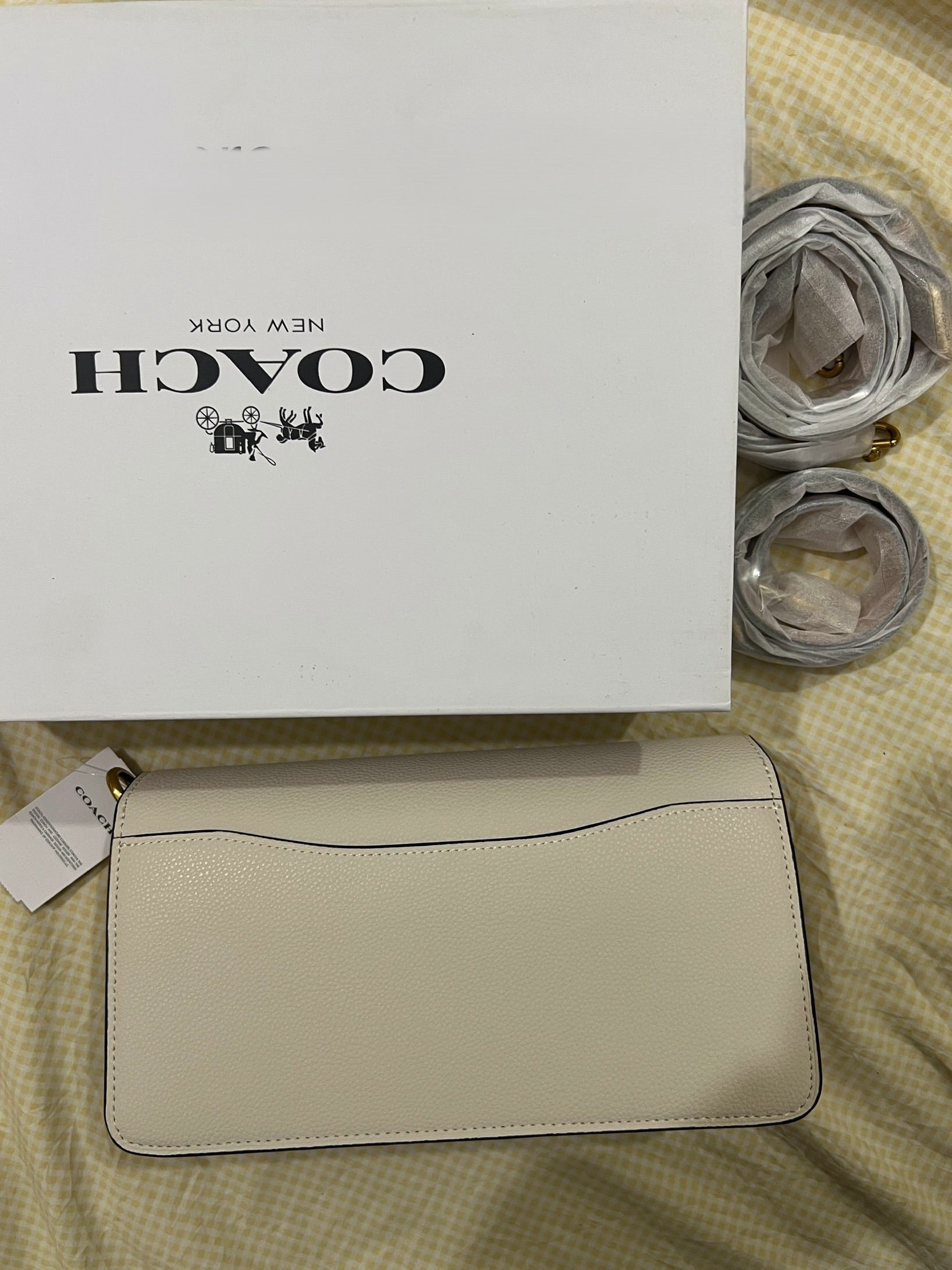 CAMEL MULTI SIGNATURE COACH TAB 26 BAG (WITH STRAPS & BOX)