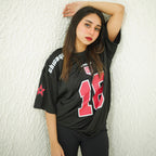 CHICAGO 18 BLACK- PRINTED DROP SHOULDER