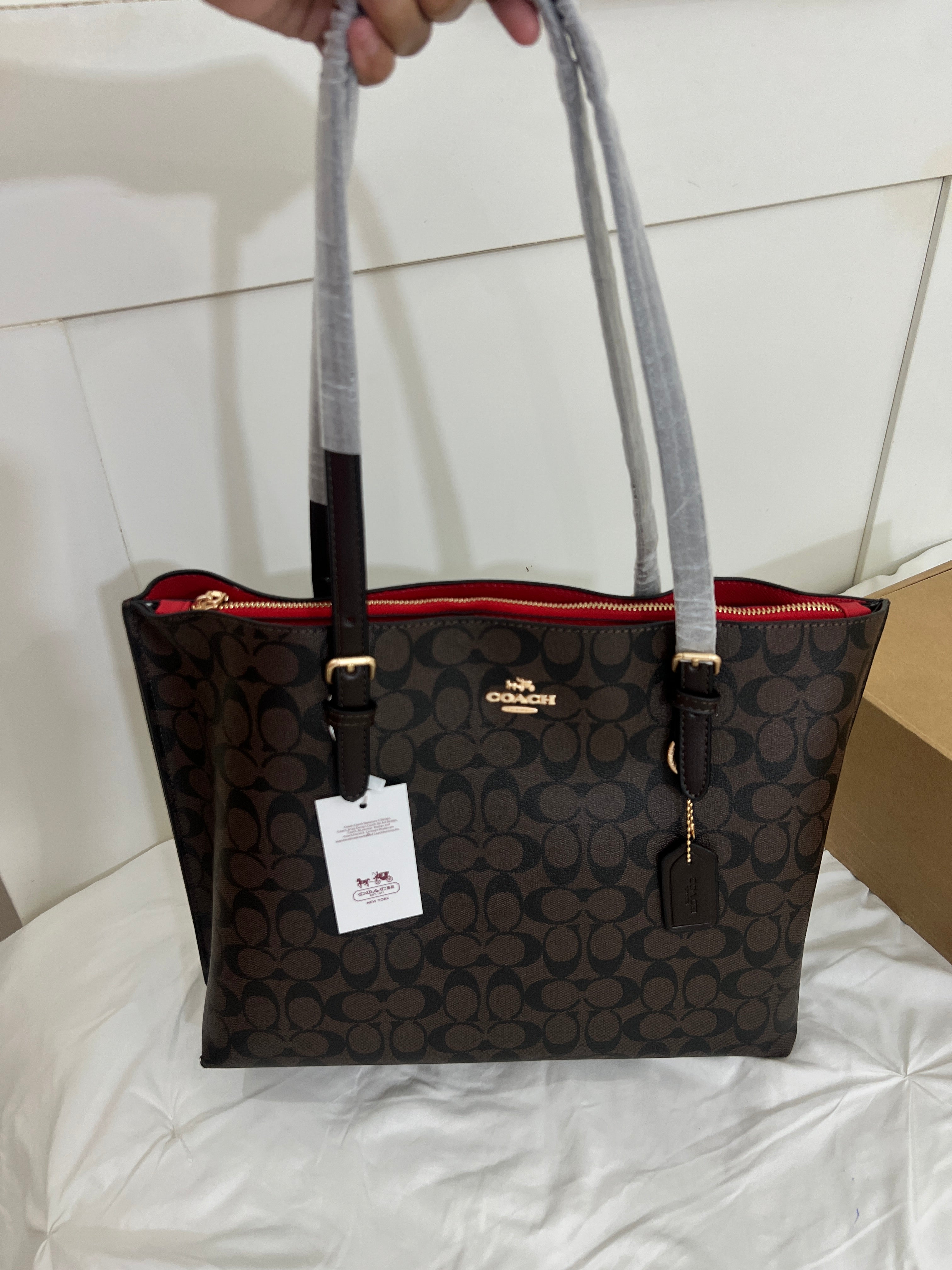 Coach Tote Bag Signature Brown (With Dust Bag & Box)