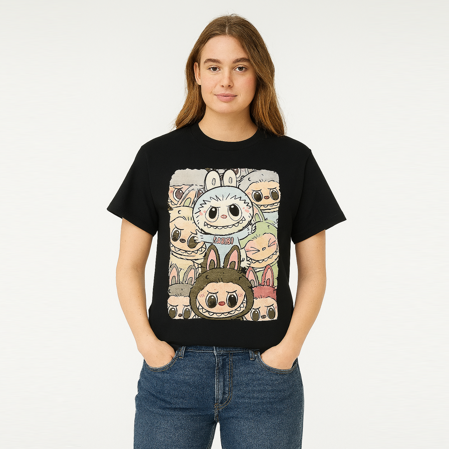 Labubu T-Shirt BLACK (Square Gang)