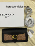 BLACK SIGNATURE COACH TAB 26 BAG (WITH STRAPS & BOX)