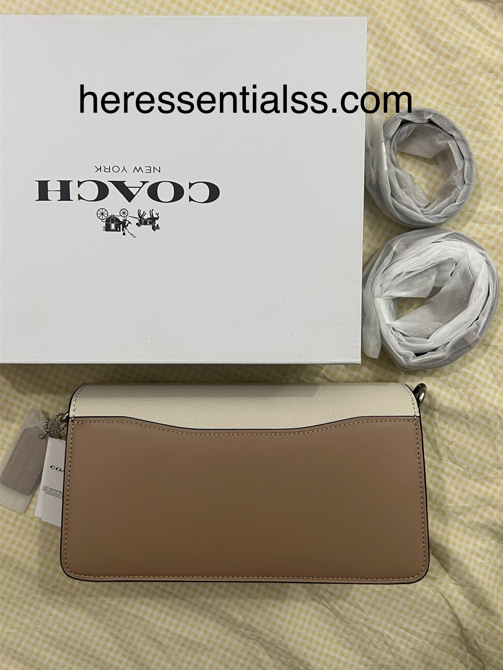 BROWN MULTI COACH TAB 26 BAG (WITH STRAPS & BOX)