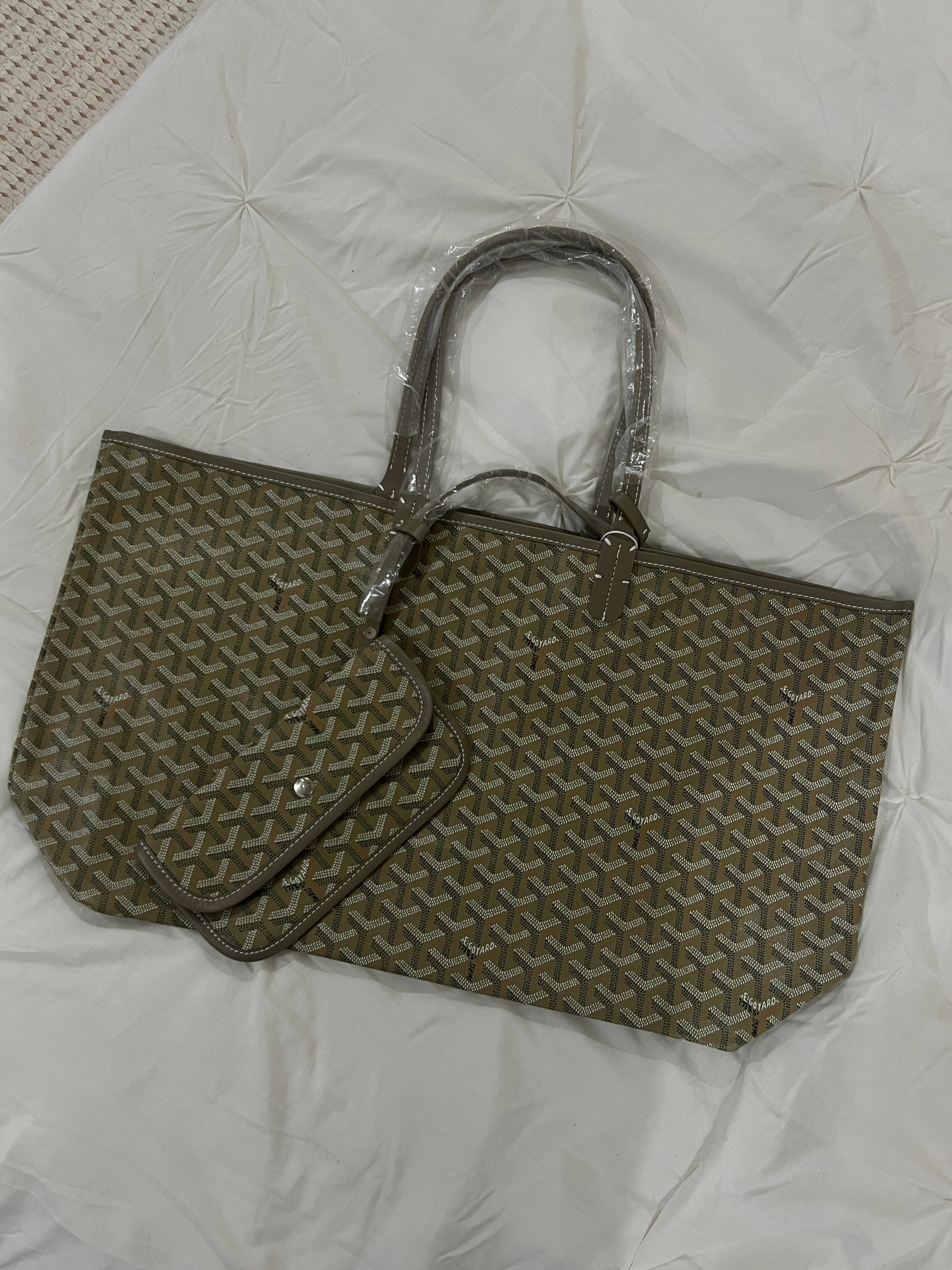 Goyard Tote Bag – Khaki (Large With Pouch) (Copy)