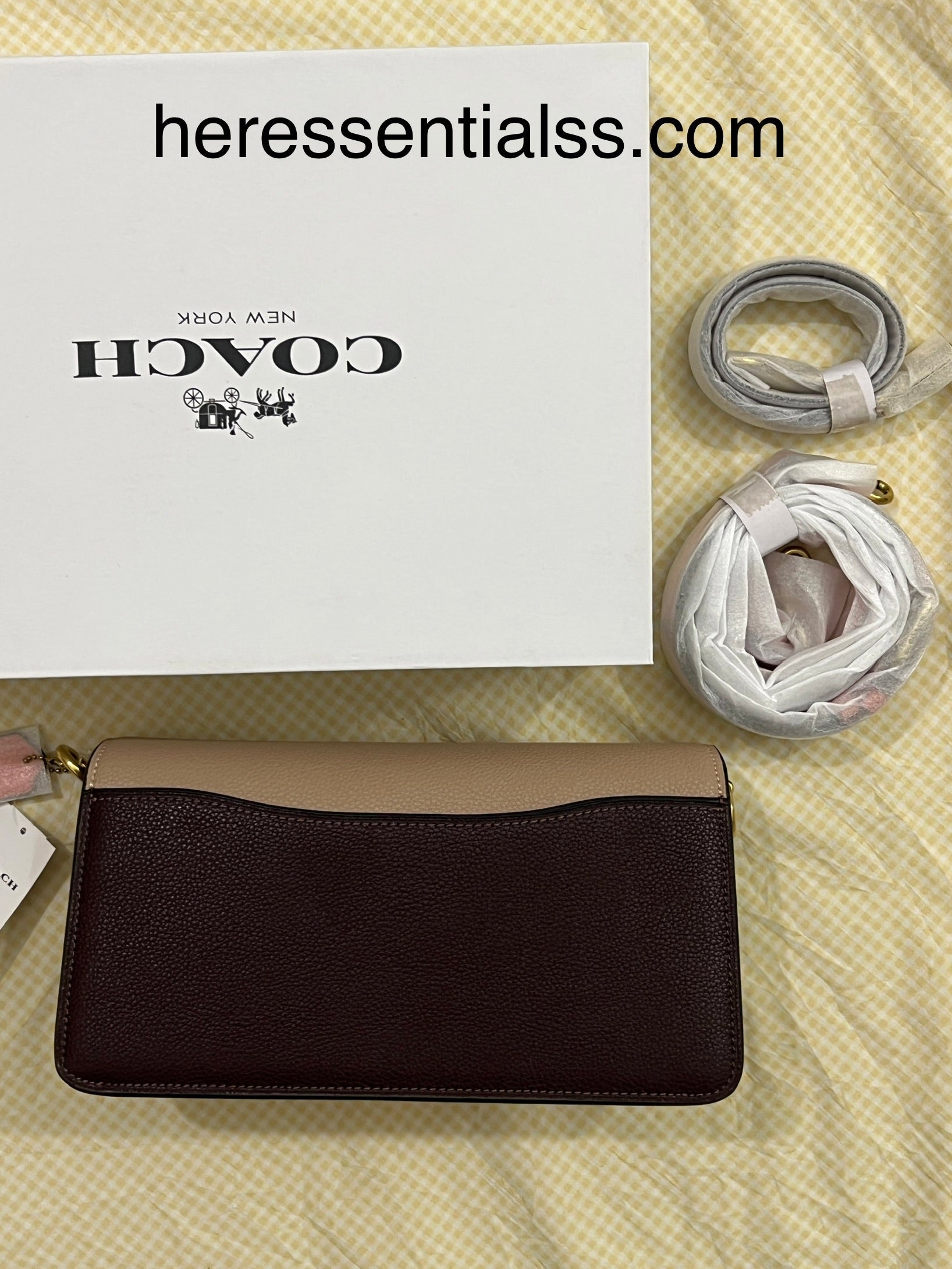 WHITE BLACK COACH TAB 26 BAG (WITH STRAPS & BOX)