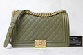 CHANEL Boy Flap Bag in Quilted  Genuine  Leather with Brand Box