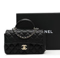 CHANEL Small Classic Top Handle with Brand Brand