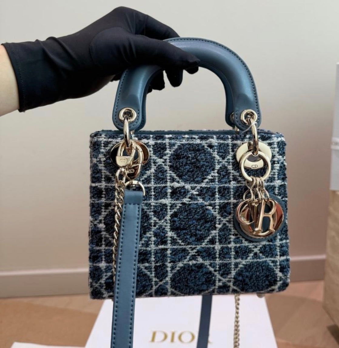 Lady Dior Small Tweed Bag