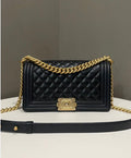 CHANEL Boy Flap Bag in Quilted  Genuine  Leather with Brand Box