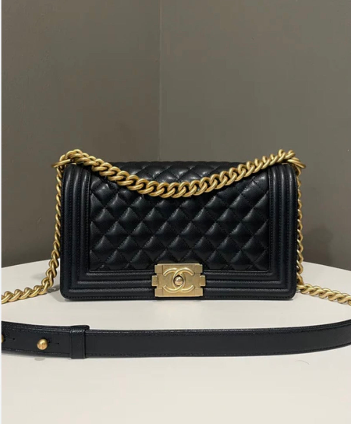 CHANEL Boy Flap Bag in Quilted  Genuine  Leather with Brand Box