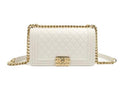 CHANEL Boy Flap Bag in Quilted  Genuine  Leather with Brand Box
