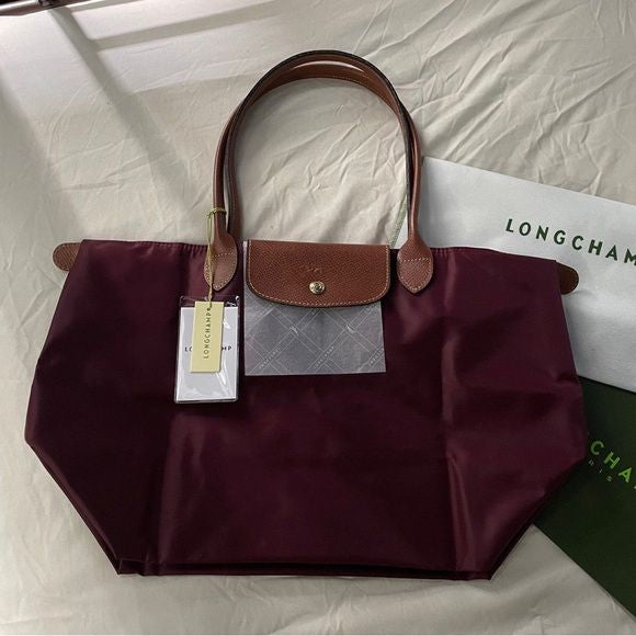Longchamp Tote LARGE - Wine Red (WITH BRAND LOGO)