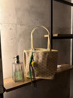 Goyard Tote Bag - half white  (Medium with Pouch)