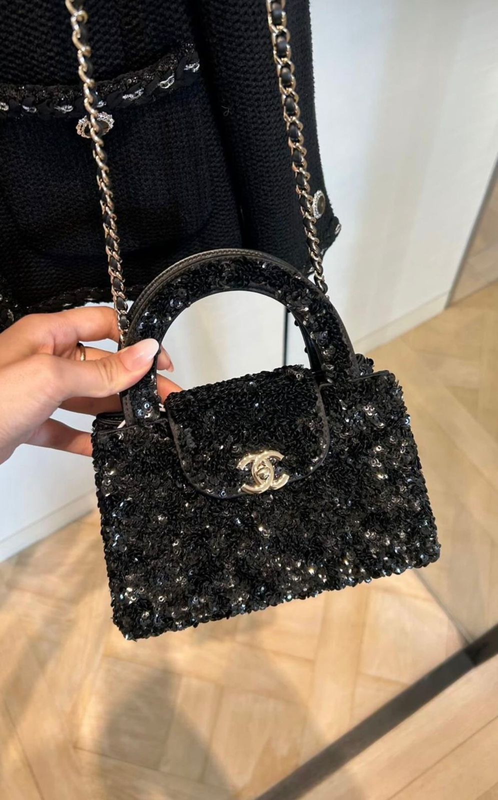 Chanel Sequin Kelly with Brand Box