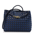 Bottega Veneta Andiamo Two Tone Small Bag Denim