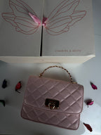 Charles & Keith Cressida Quilted Top Handle Bag – Cotton Candy Pink