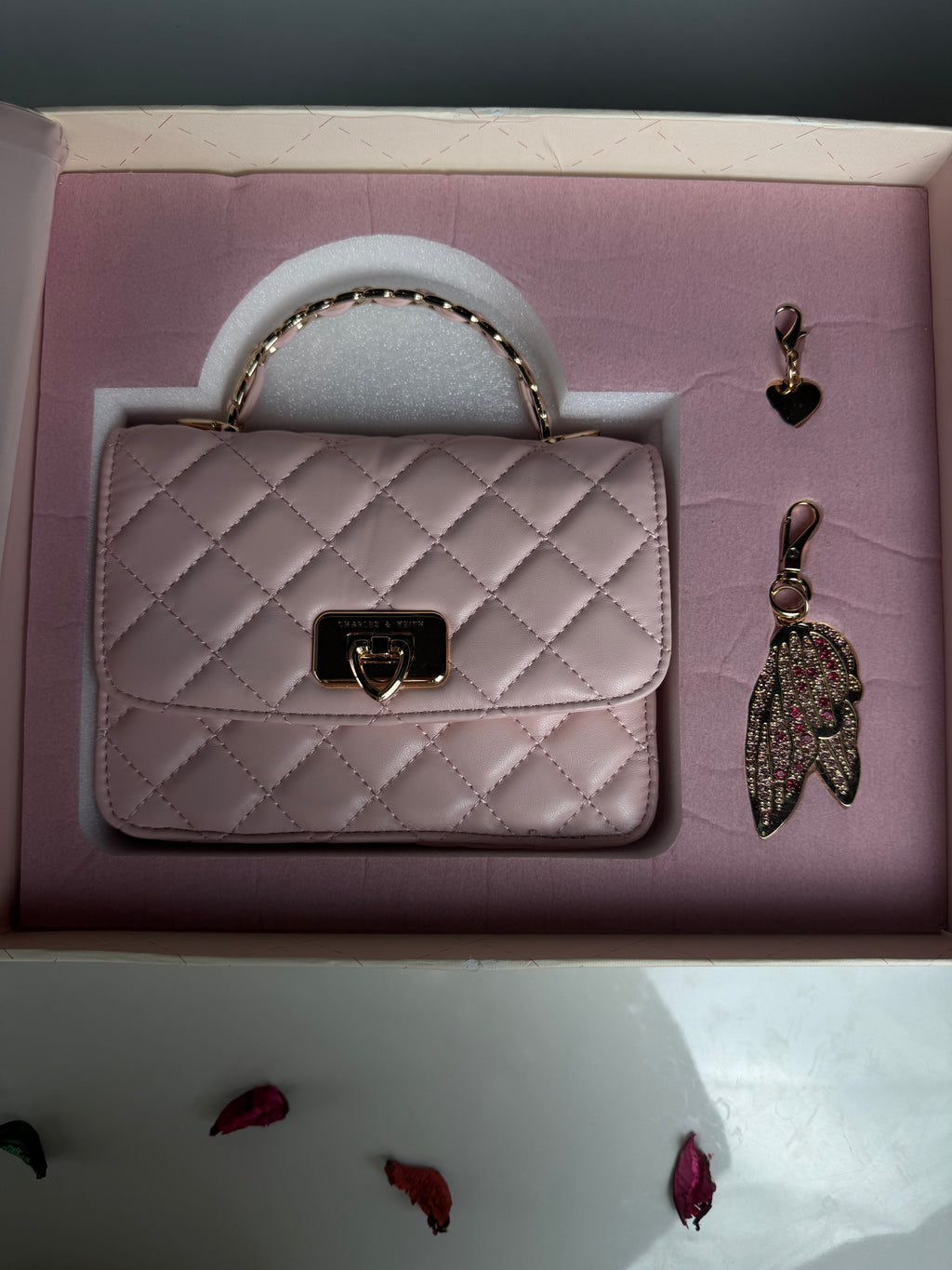 Charles & Keith Cressida Quilted Top Handle Bag – Cotton Candy Pink